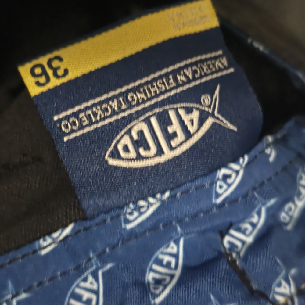 AFTCO Black Shorts with Blue Inner Waistband. M97 Overboard, Black - Picture 6 of 8